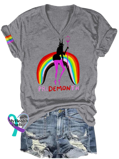 Pridemonth Lgbt Art Print Casual T-Shirt Grey / S