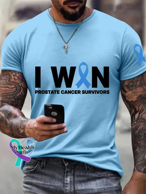 Prostate Awareness Art Print T-shirt Blue / S