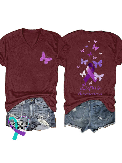 Purple Awareness Short Sleeve Casual t-Shirt Claret / S