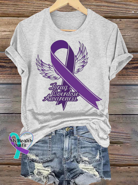 Purple Awareness Short Sleeve Casual t-Shirt White / S