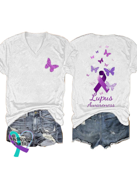 Purple Awareness Short Sleeve Casual t-Shirt White / S