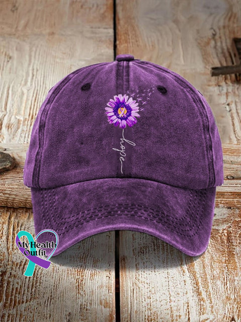 Purple Ribbon Alzheimer’s Awareness Fighter Supporter Hat / One-Size