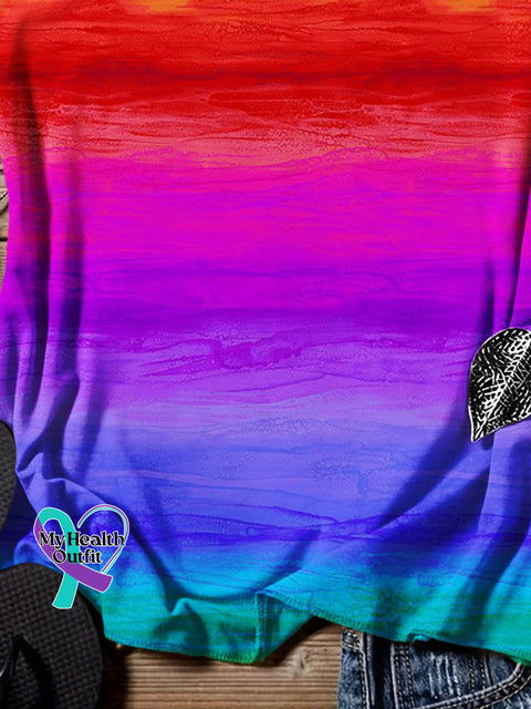 Rainbow Gradient Art Design Print Tank Top