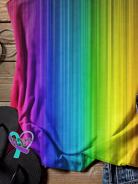 Rainbow Gradient Art Design Print Tank Top