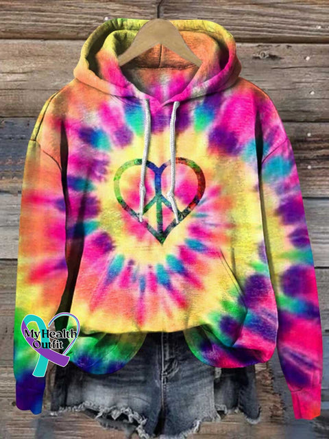 Rainbow Peace Sign Love And Casual Hoodie Sweatshirt Multicolor / S