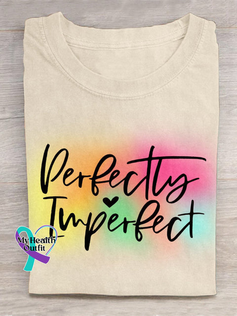 Rainbow Perfectly Inperfect Art Print Design T-Shirt Sand / S