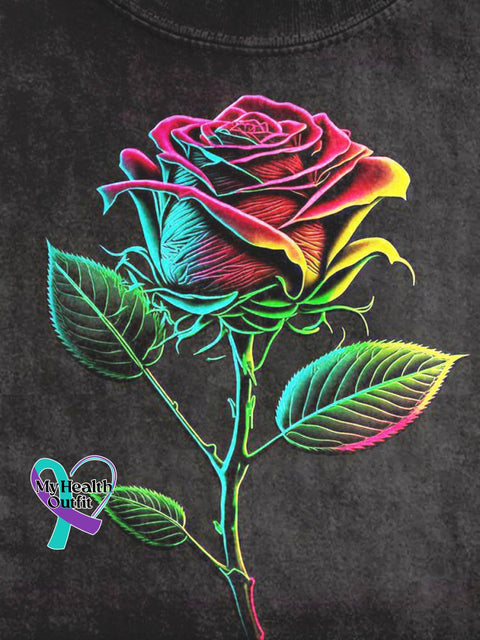 Rainbow Rose Art Design T-Shirt
