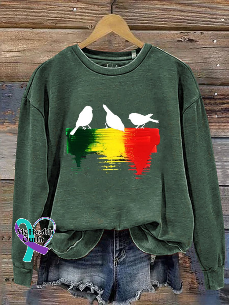 Reggae Retro Casual Sweatshirt Green / S