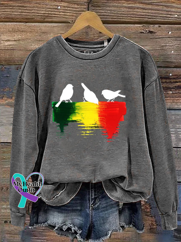 Reggae Retro Casual Sweatshirt Grey / S