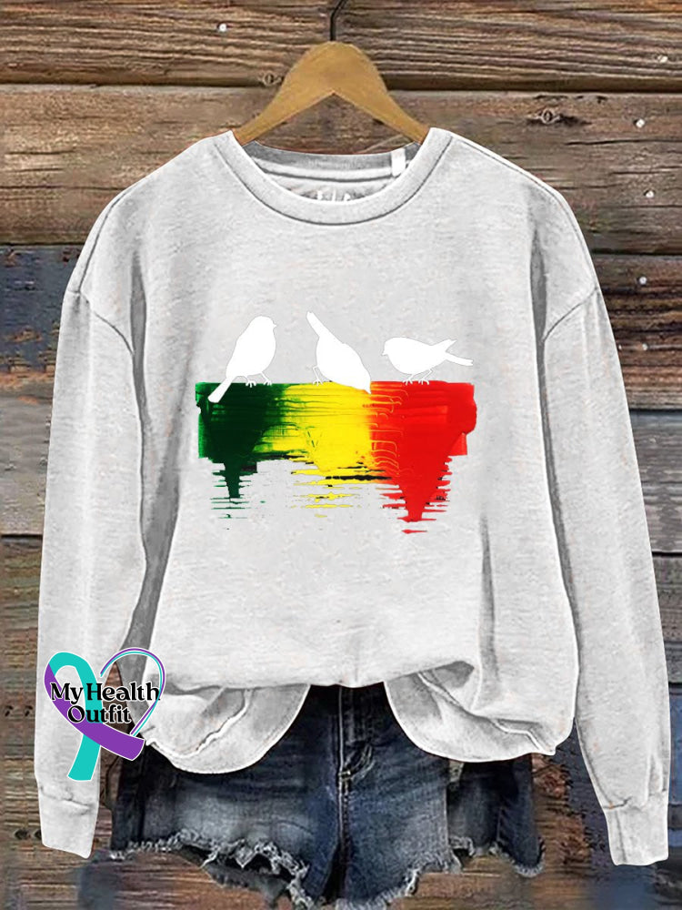 Reggae Retro Casual Sweatshirt White / S