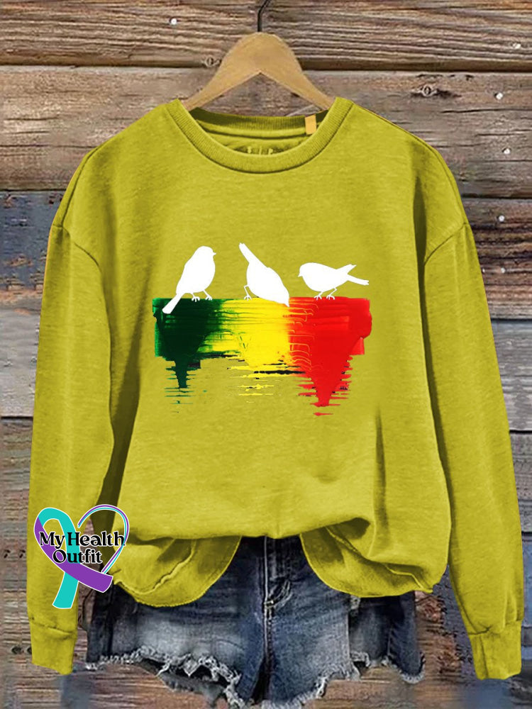 Reggae Retro Casual Sweatshirt Yellow / S
