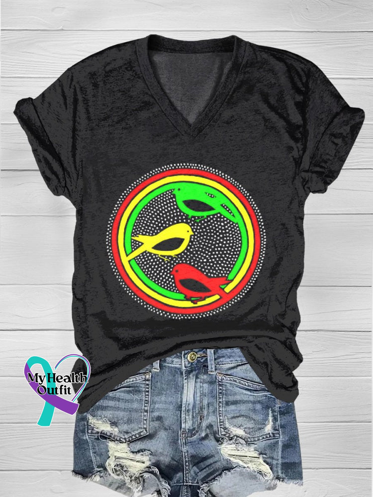 Reggae Retro Casual T-Shirt Black / S