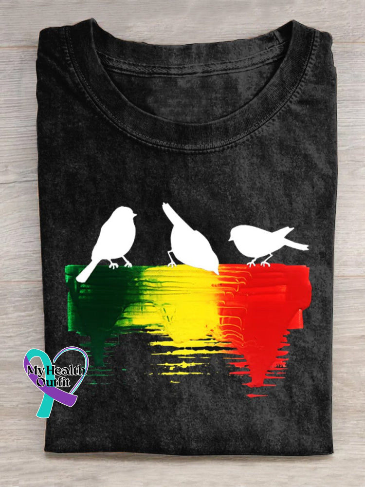 Reggae Retro Casual T-Shirt Black / S