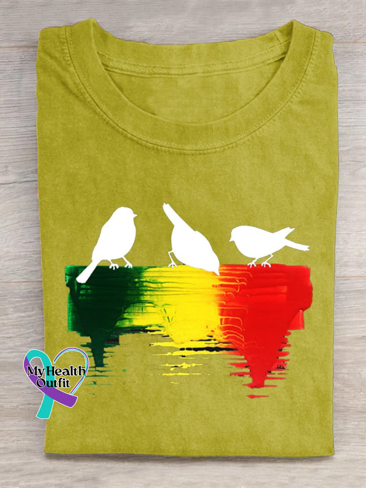 Reggae Retro Casual T-Shirt Yellow / S