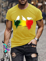 Reggae Retro Casual T-Shirt Yellow / S
