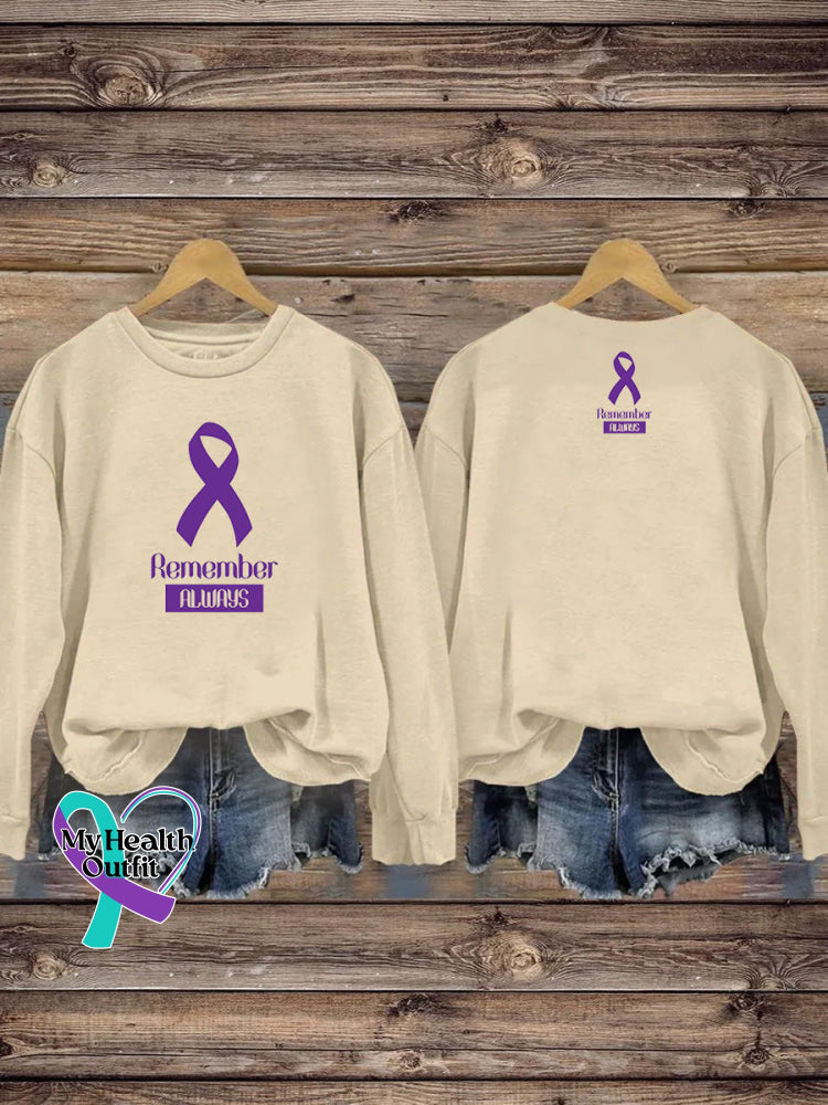 Remember Epilepsy Casual Crew Neck Sweatshirt Beige / S