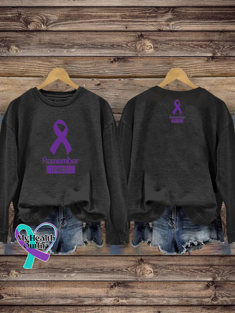 Remember Epilepsy Casual Crew Neck Sweatshirt Black / S