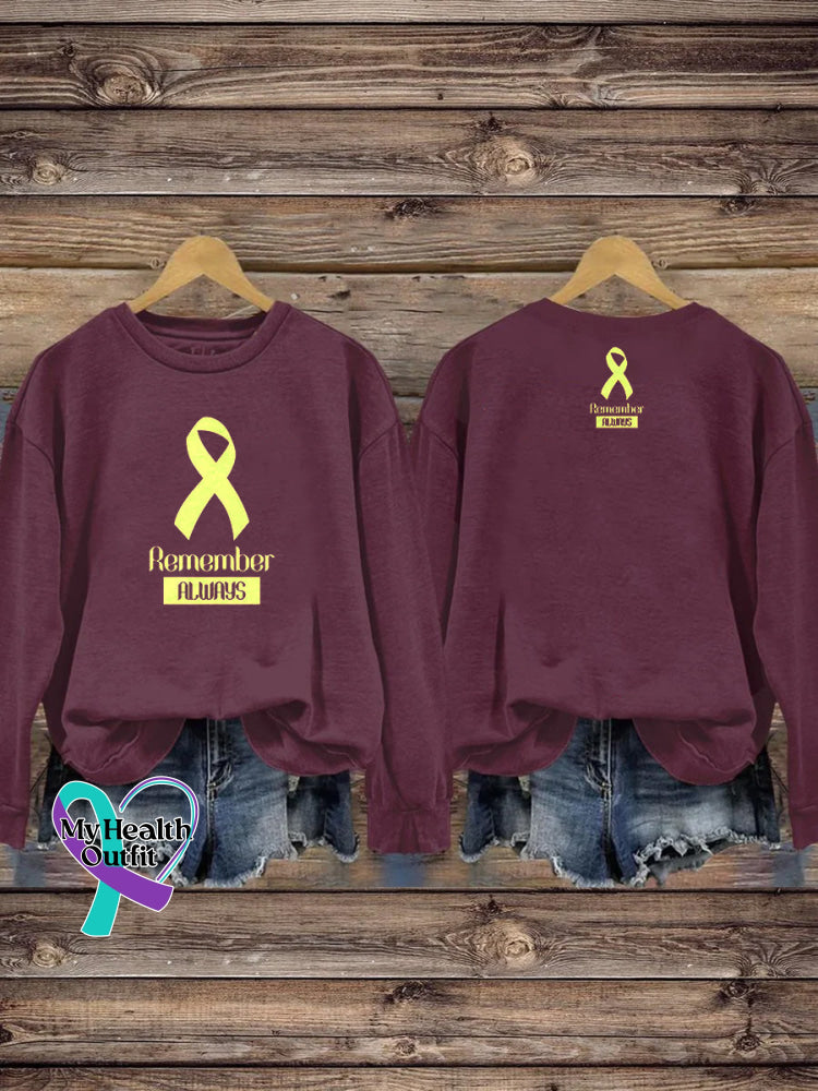 Remember Epilepsy Casual Crew Neck Sweatshirt Brown / S