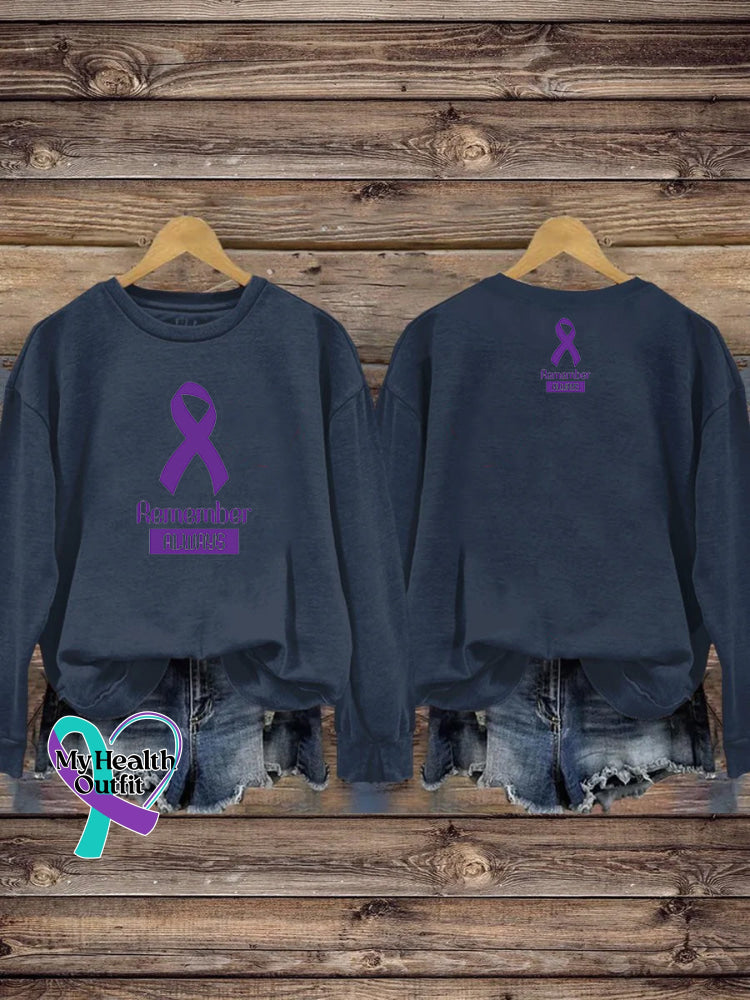 Remember Epilepsy Casual Crew Neck Sweatshirt NavyBlue / S