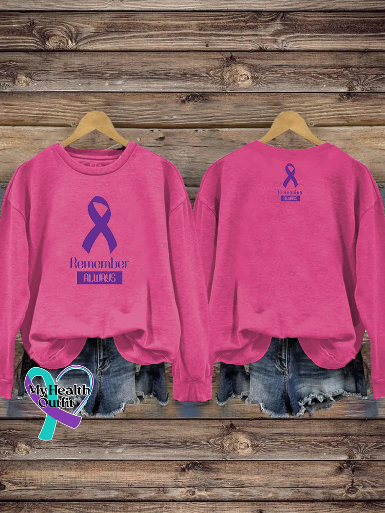 Remember Epilepsy Casual Crew Neck Sweatshirt RoseRed / S