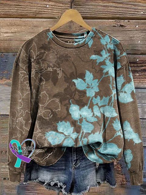 Retro Art Print Casual Sweatshirt Multicolor / S