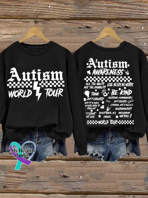 Retro Autism Awareness World Tour Be Kind Love Needs No Words See The Ability Not Disability Print