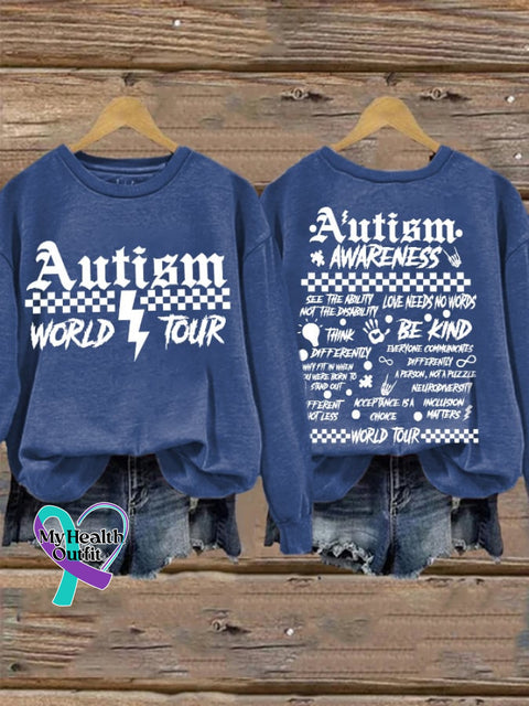 Retro Autism Awareness World Tour Be Kind Love Needs No Words See The Ability Not Disability Print