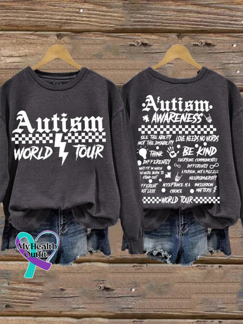 Retro Autism Awareness World Tour Be Kind Love Needs No Words See The Ability Not Disability Print