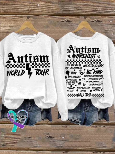 Retro Autism Awareness World Tour Be Kind Love Needs No Words See The Ability Not Disability Print