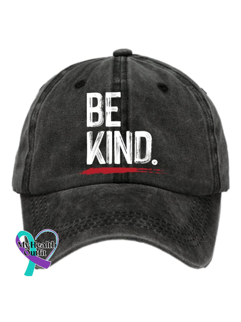 Retro Be Kind Print Baseball Cap Black / One-Size