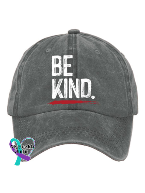 Retro Be Kind Print Baseball Cap Grey / One-Size