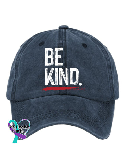 Retro Be Kind Print Baseball Cap Navy / One-Size