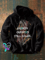 Retro Broken Crayons Still Color Print Hoodie Black / S