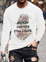 Retro Broken Crayons Still Color Print T-Shirt White / S