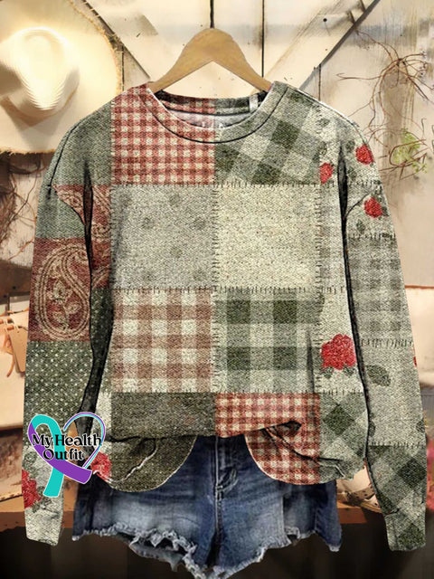 Retro Christmas Casual Sweatshirt Multicolor / S