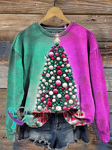 Retro Christmas Print Casual Sweatshirt Multicolor / S
