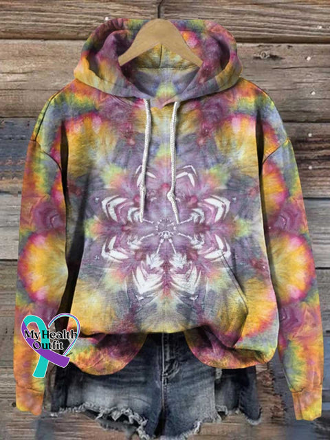 Retro Ethnic Totem Pattern Love And Peace Art Casual Hoodie Sweatshirt Multicolor / S