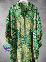 Retro Floral Pattern Art Print Long Skirt