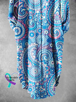 Retro Floral Pattern Art Print Long Skirt