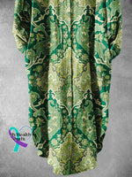 Retro Floral Pattern Art Print Long Skirt