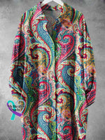 Retro Floral Pattern Art Print Long Skirt