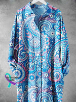 Retro Floral Pattern Art Print Long Skirt