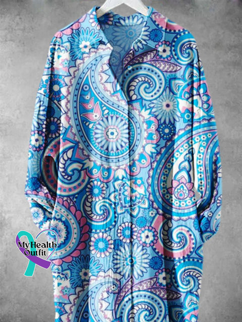 Retro Floral Pattern Art Print Long Skirt