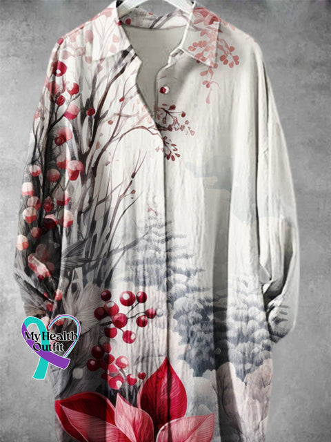 Retro Flower Pattern Art Print Long Skirt