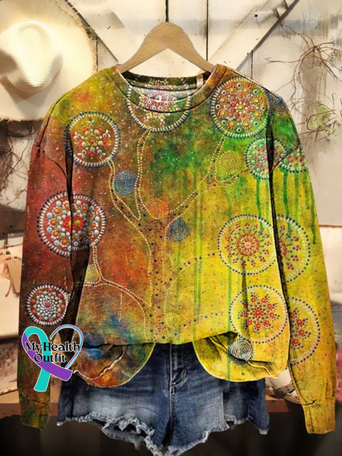 Retro Hippie Love And Peace Casual Sweatshirt Multicolor / S