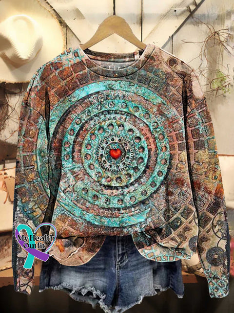 Retro Hippie Love And Peace Casual Sweatshirt Multicolor / S