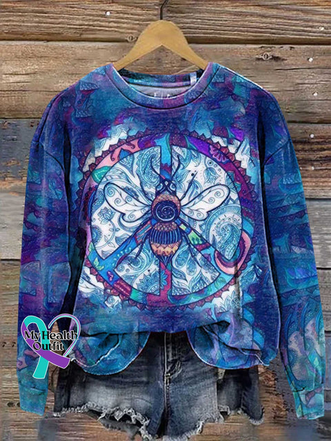 Retro Hippie Peace Sign Love And Be Kind Casual Sweatshirt Multicolor / S