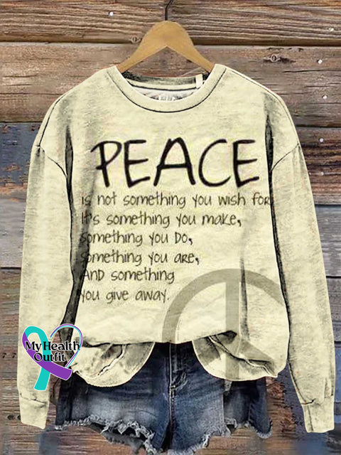 Retro Hippie Peace Sign Love And Casual Sweatshirt Multicolor / S