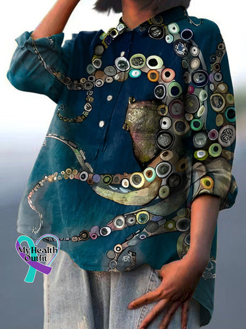 Retro Mysterious Ocean Octopus T-Shirt