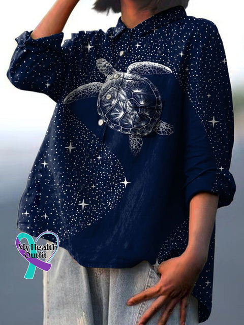 Retro Mystical Star Ocean Turtle T-Shirt